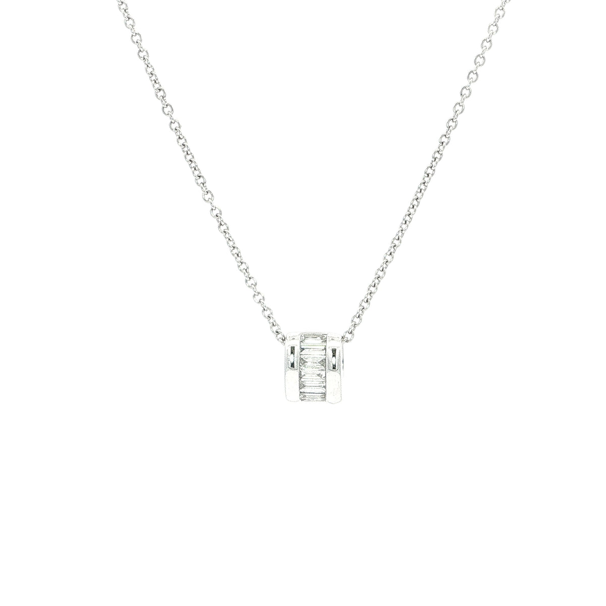0.24ct Natural Diamond Pendant Necklace 18ct White Gold