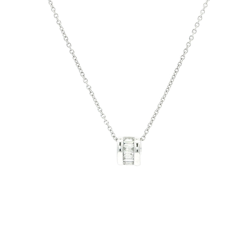 0.24ct Natural Diamond Pendant Necklace 18ct White Gold