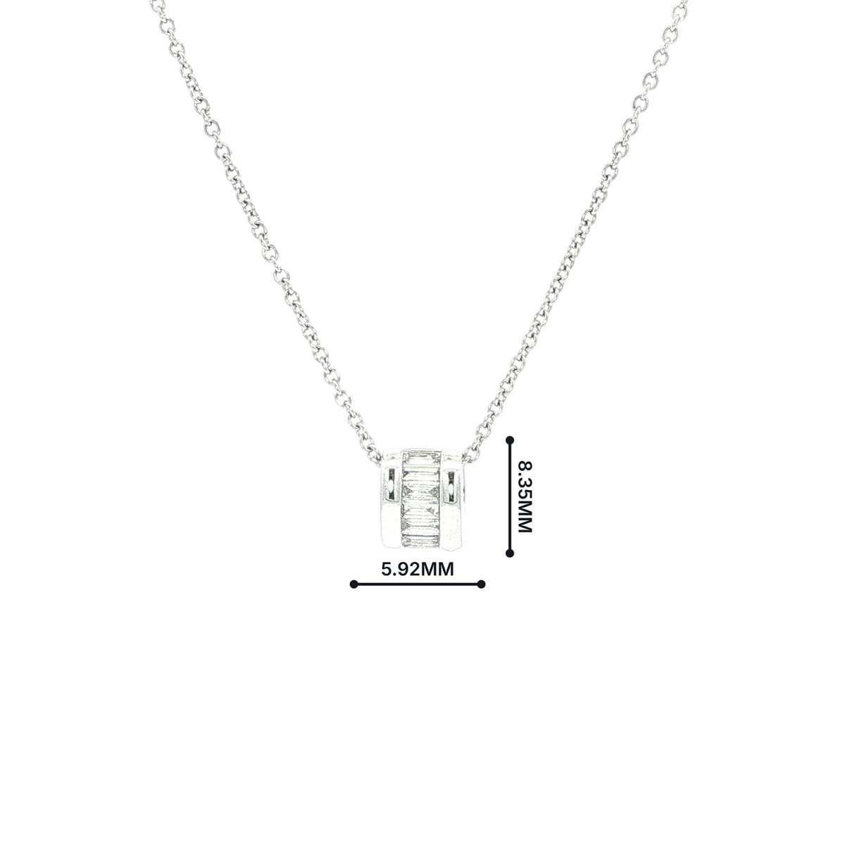 0.24ct Natural Diamond Pendant Necklace 18ct White Gold