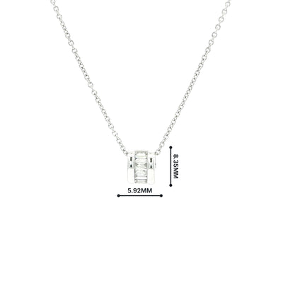 0.24ct Natural Diamond Pendant Necklace 18ct White Gold