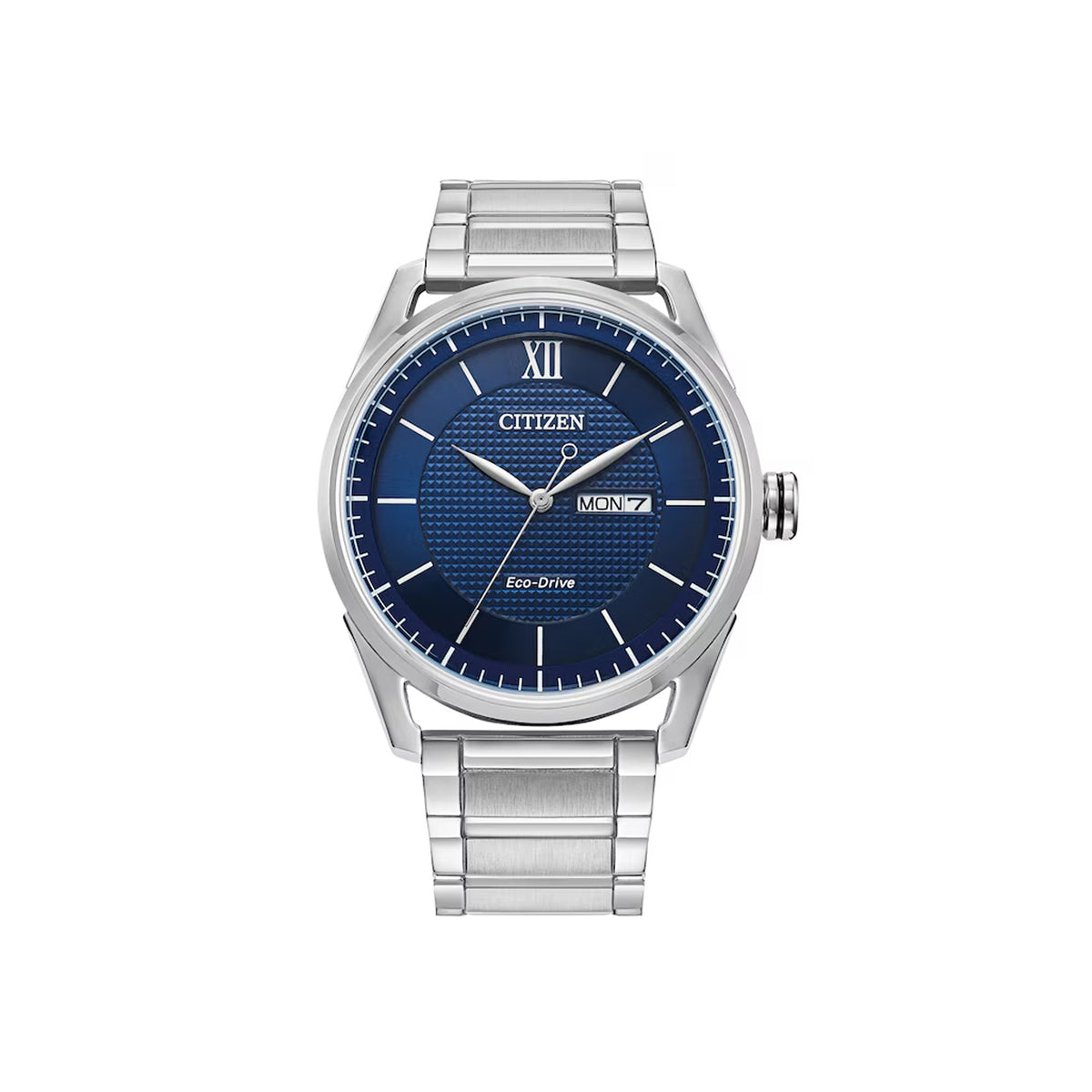 Gents Citizen Eco-Drive with Navy Dial & Date on Stainless Steel Bracelet