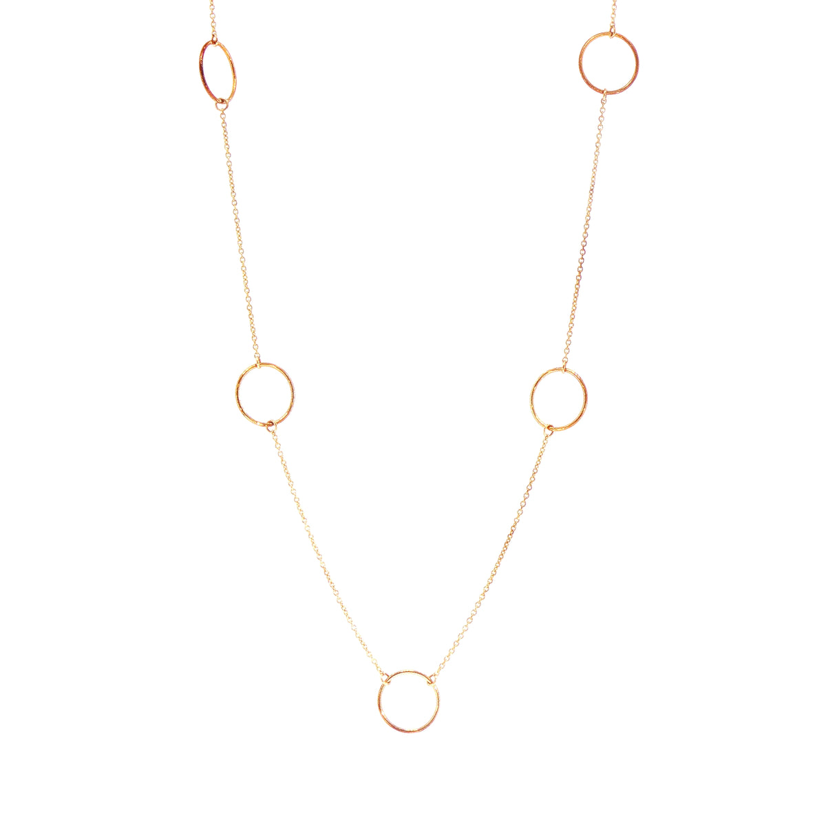 Delicate Multi Circle Necklet in 9ct Yellow Gold