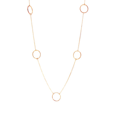 Delicate Multi Circle Necklet in 9ct Yellow Gold