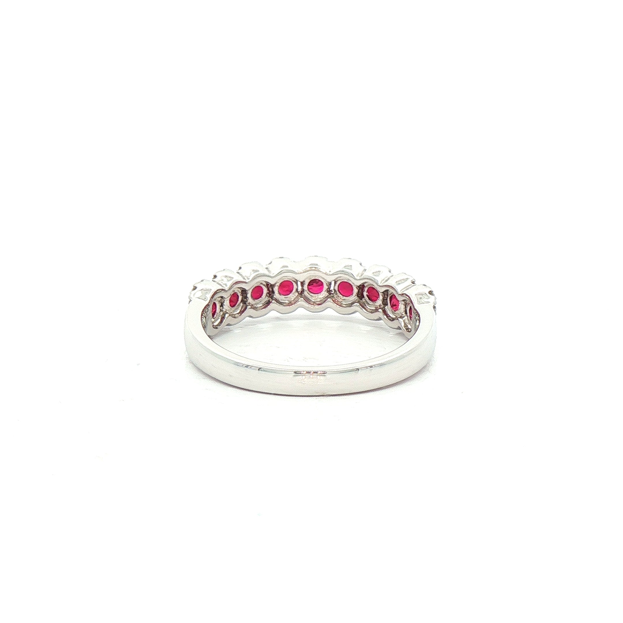 0.96ct Ruby & 0.22ct Natural Diamond Dress Ring in 18ct White Gold