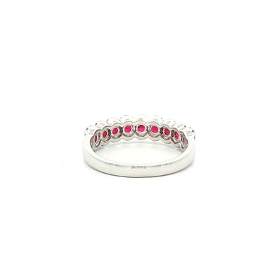 0.96ct Ruby & 0.22ct Natural Diamond Dress Ring in 18ct White Gold
