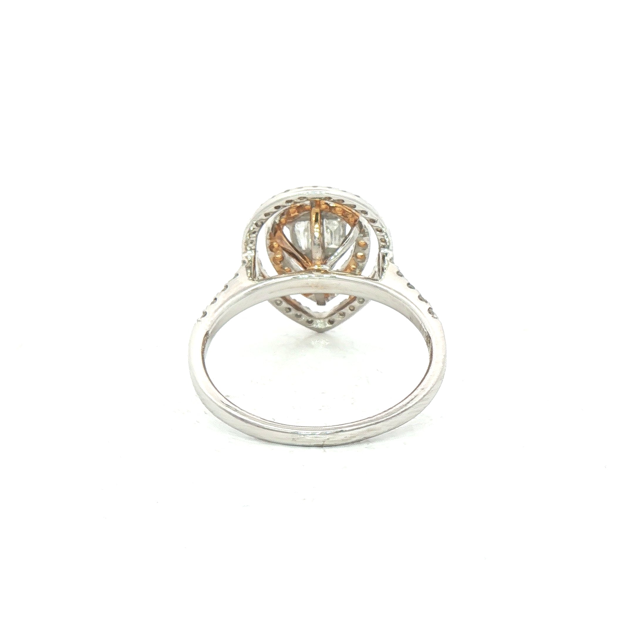 Diamond and Yellow Sapphire Pear Dress Ring in 18ct White Gold