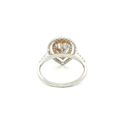 Diamond and Yellow Sapphire Pear Dress Ring in 18ct White Gold