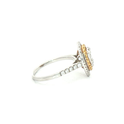 Diamond and Yellow Sapphire Pear Dress Ring in 18ct White Gold