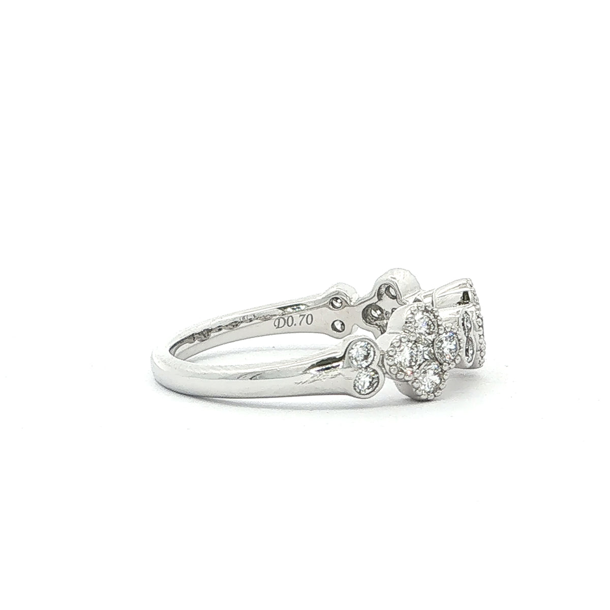 18ct White Gold Floral Natural Diamond Ring 0.70ct 3.80gm