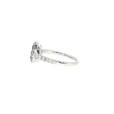 0.74ct Sapphire & 0.42ct Natural Diamond Flower Style Dress Ring in 18ct White Gold