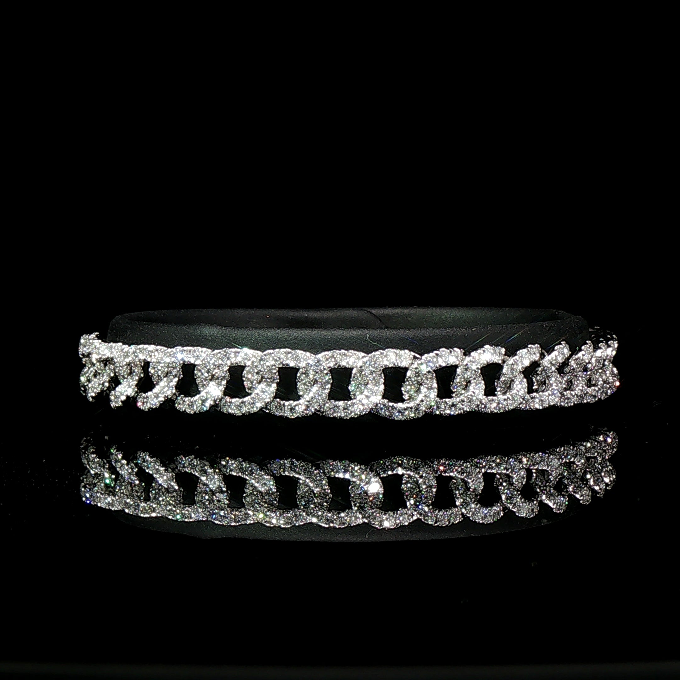 5.83ct FVS  Natural Diamond Cuban Link Bracelet in 18ct White Gold