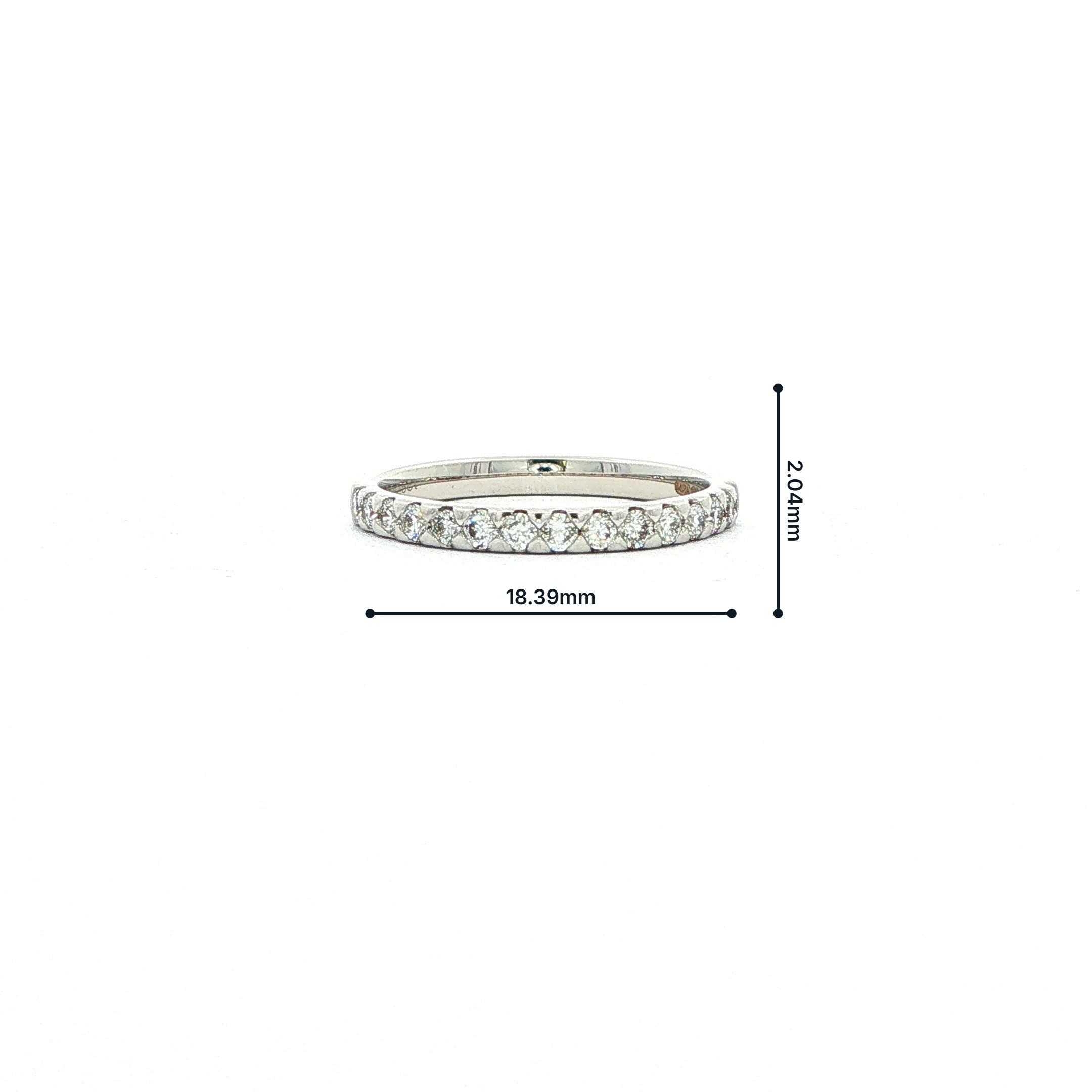 0.25ct Triangle Claw Natural Diamond Set Wedding Band In 18ct White Gold