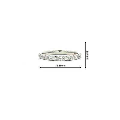 0.25ct Triangle Claw Natural Diamond Set Wedding Band In 18ct White Gold