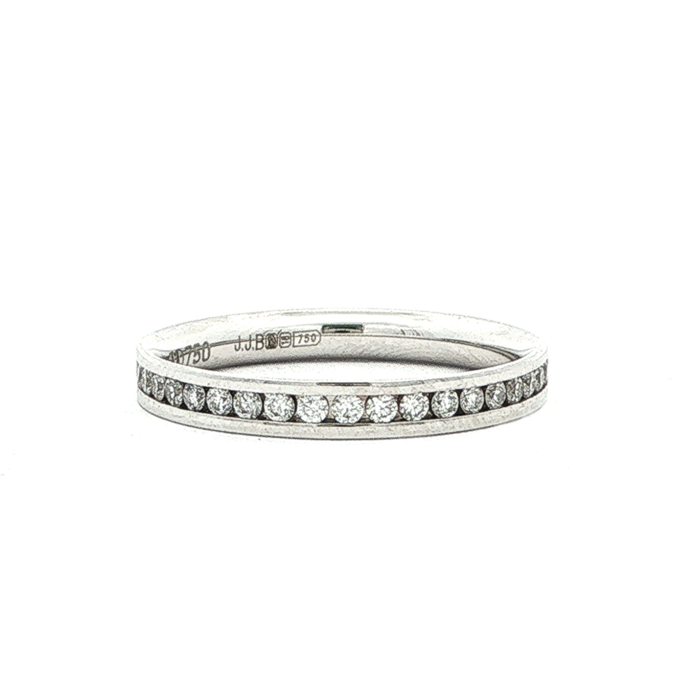 18ct White Gold Natural Diamond Channel Set 2.5mm Wedding Band 0.21ct