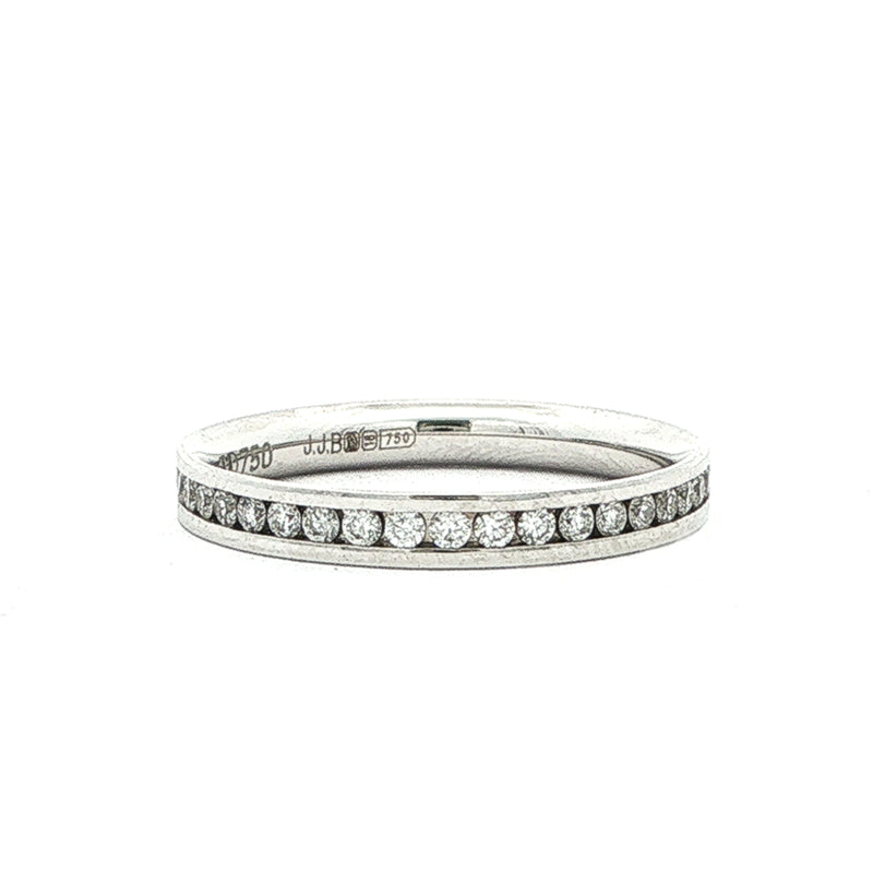 18ct White Gold Natural Diamond Channel Set 2.5mm Wedding Band 0.21ct
