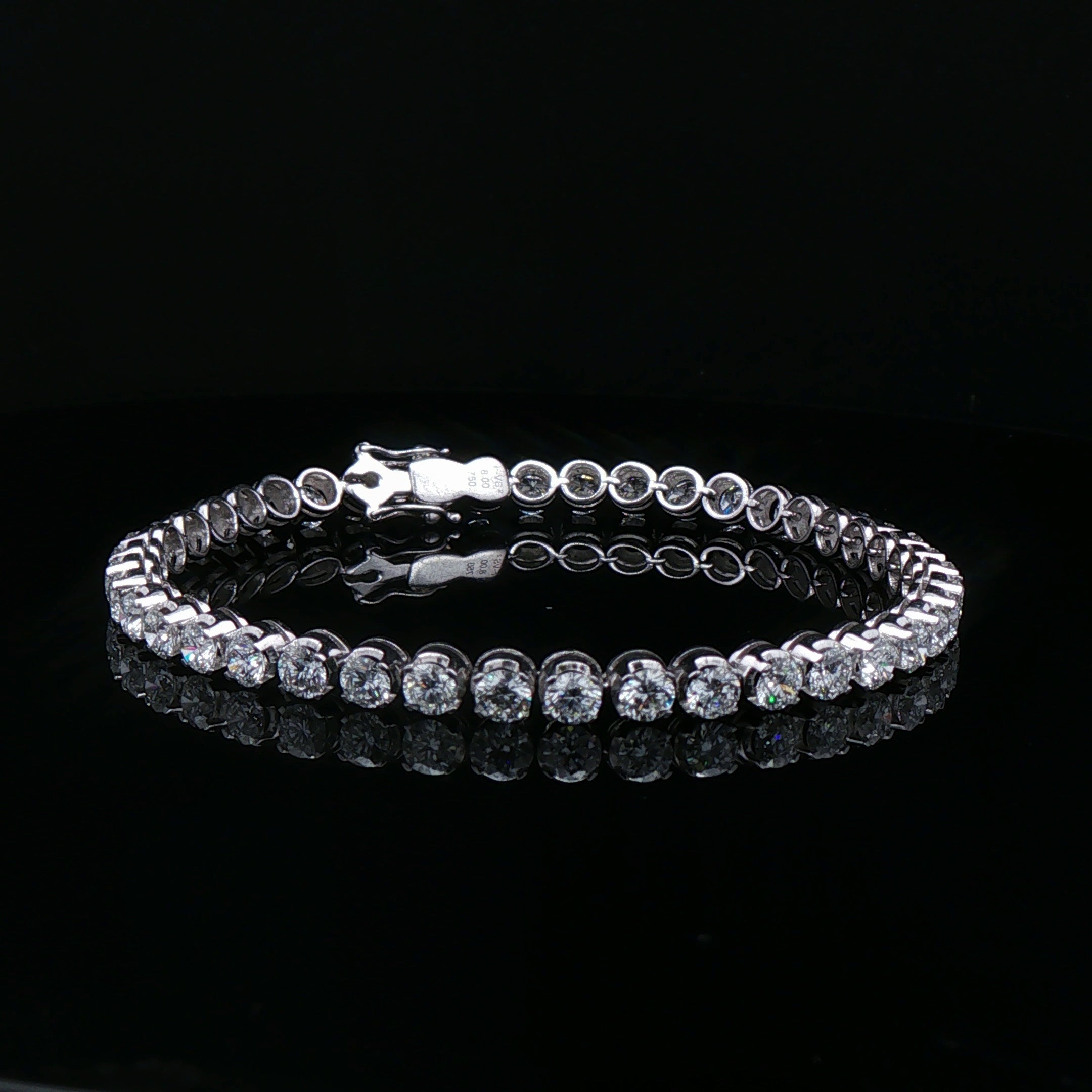 8.00ct F VS Heinz Mayer Natural Line Diamond Barcelet set in 18ct White Gold