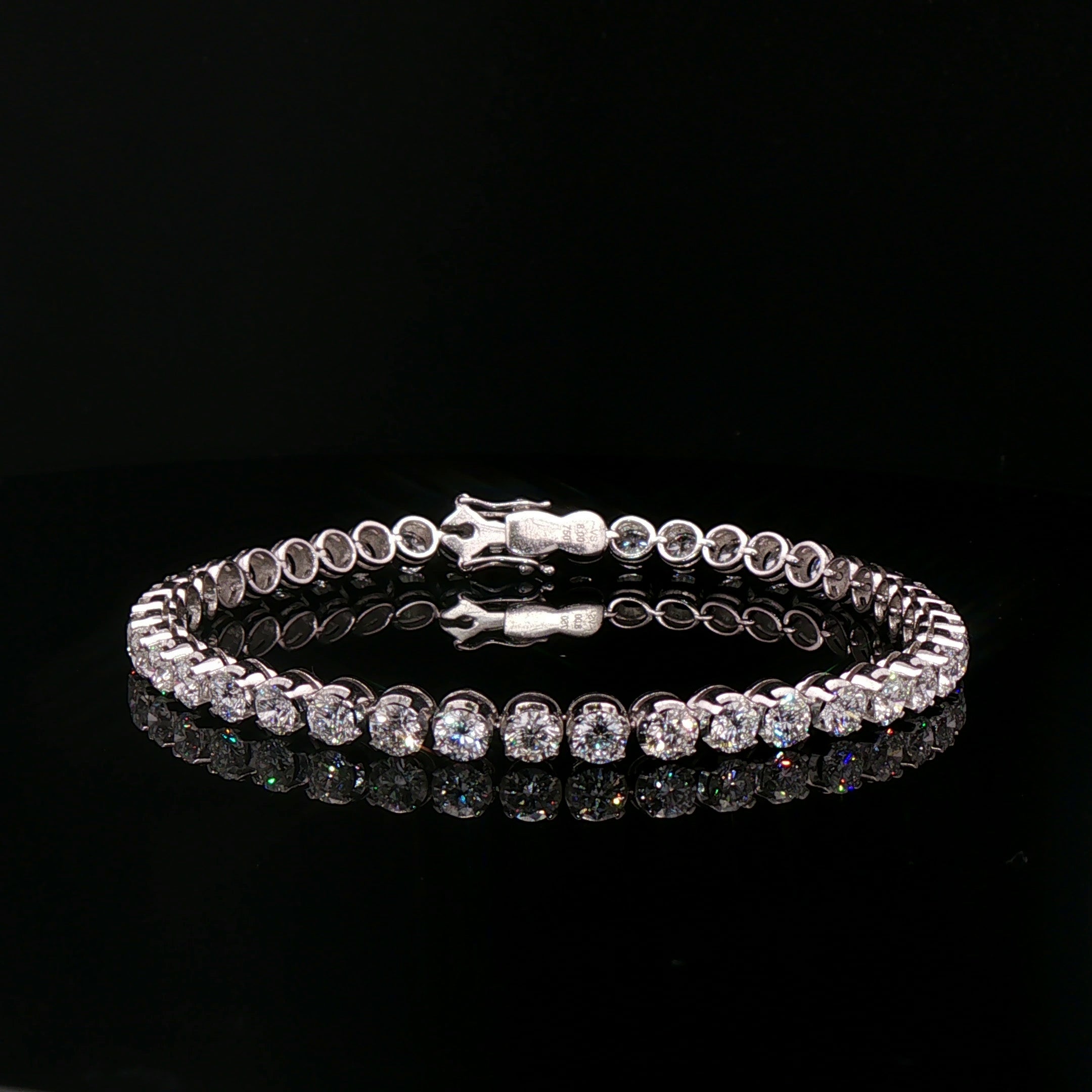 8.00ct F VS Heinz Mayer Natural Line Diamond Barcelet set in 18ct White Gold