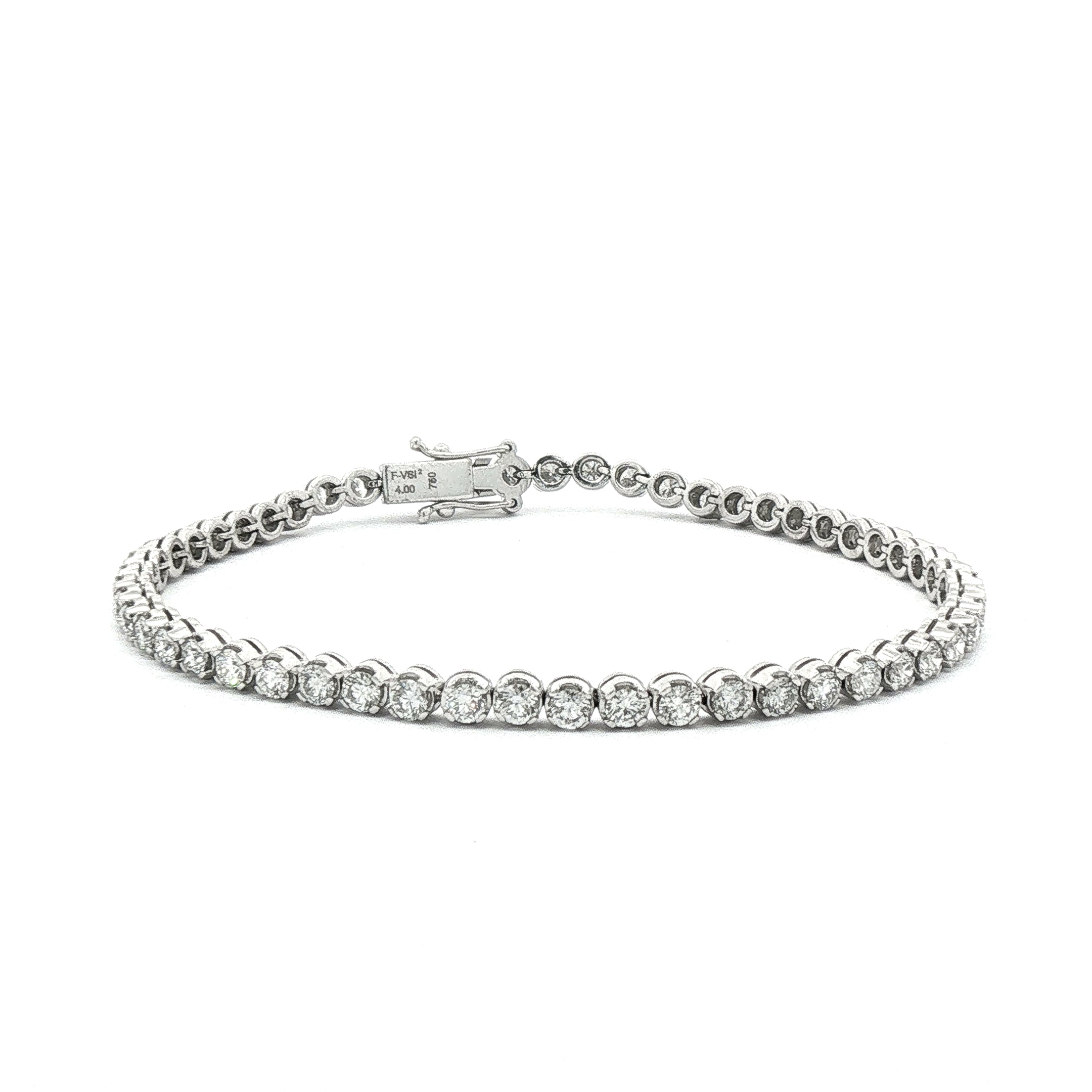 Heinz Mayer 4ct 18ct White Gold & Natural Diamond Tennis Bracelet