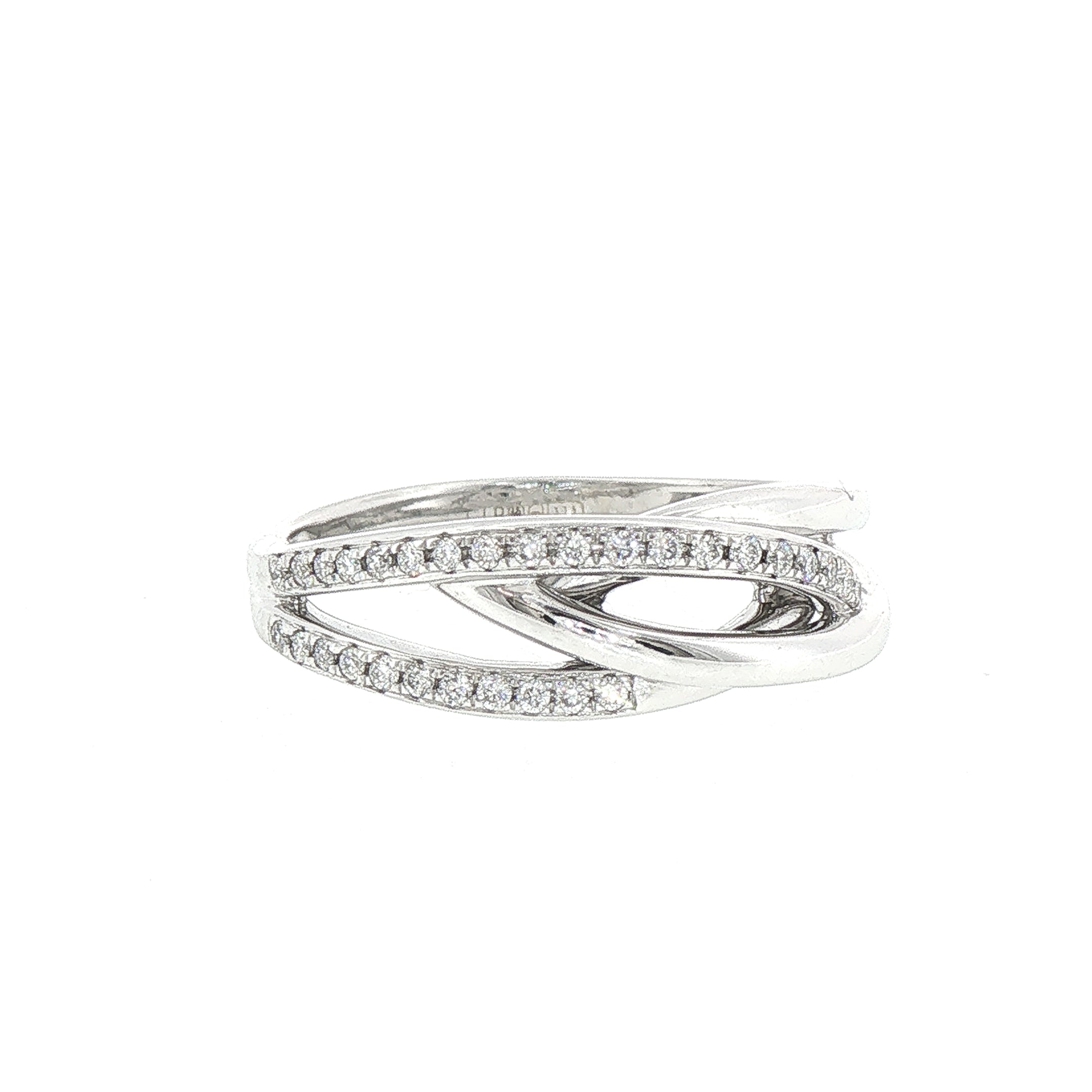 9ct White Gold 0.13ct Diamond Set Dress Ring