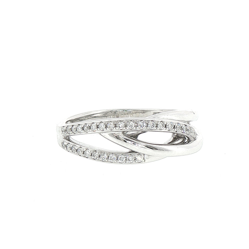 9ct White Gold 0.13ct Diamond Set Dress Ring