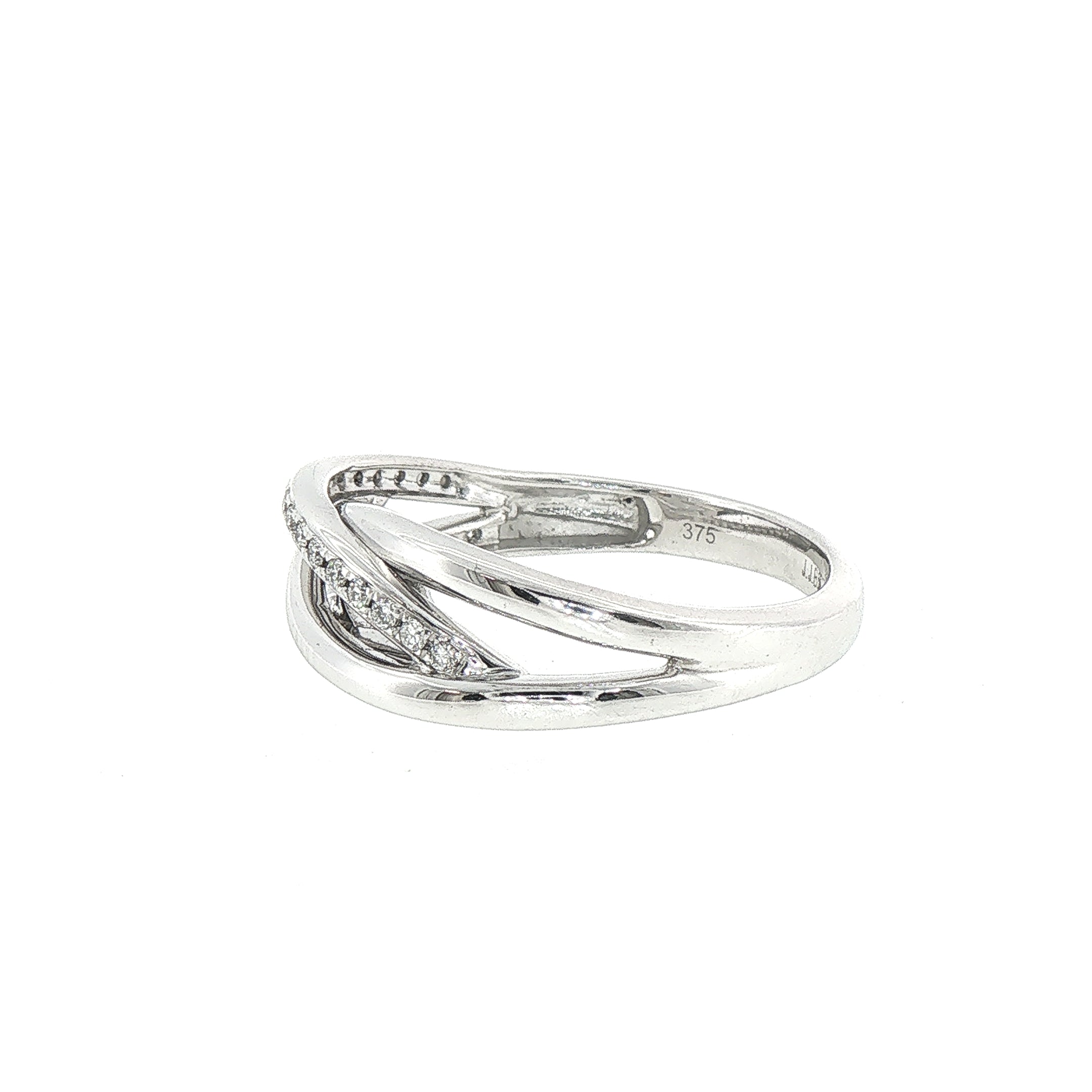 9ct White Gold 0.13ct Diamond Set Dress Ring