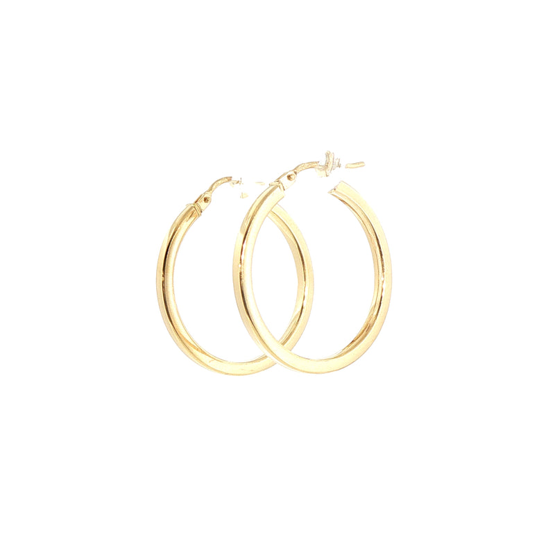 Round Classic Hoop Earrings in 9ct Yellow Gold