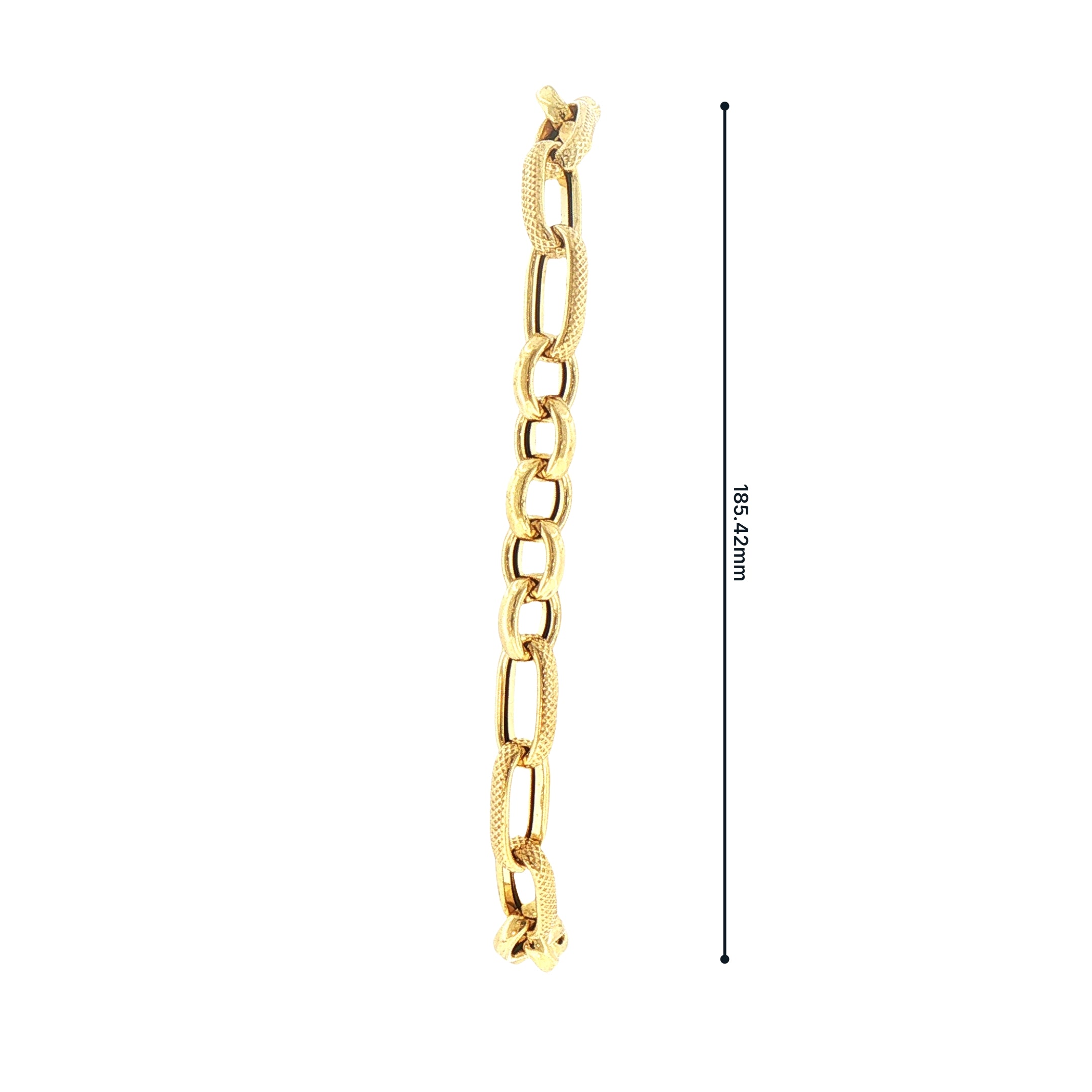 Oval & Belcher Link Bracelet in 9ct Yellow Gold