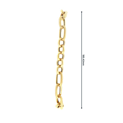 Oval & Belcher Link Bracelet in 9ct Yellow Gold