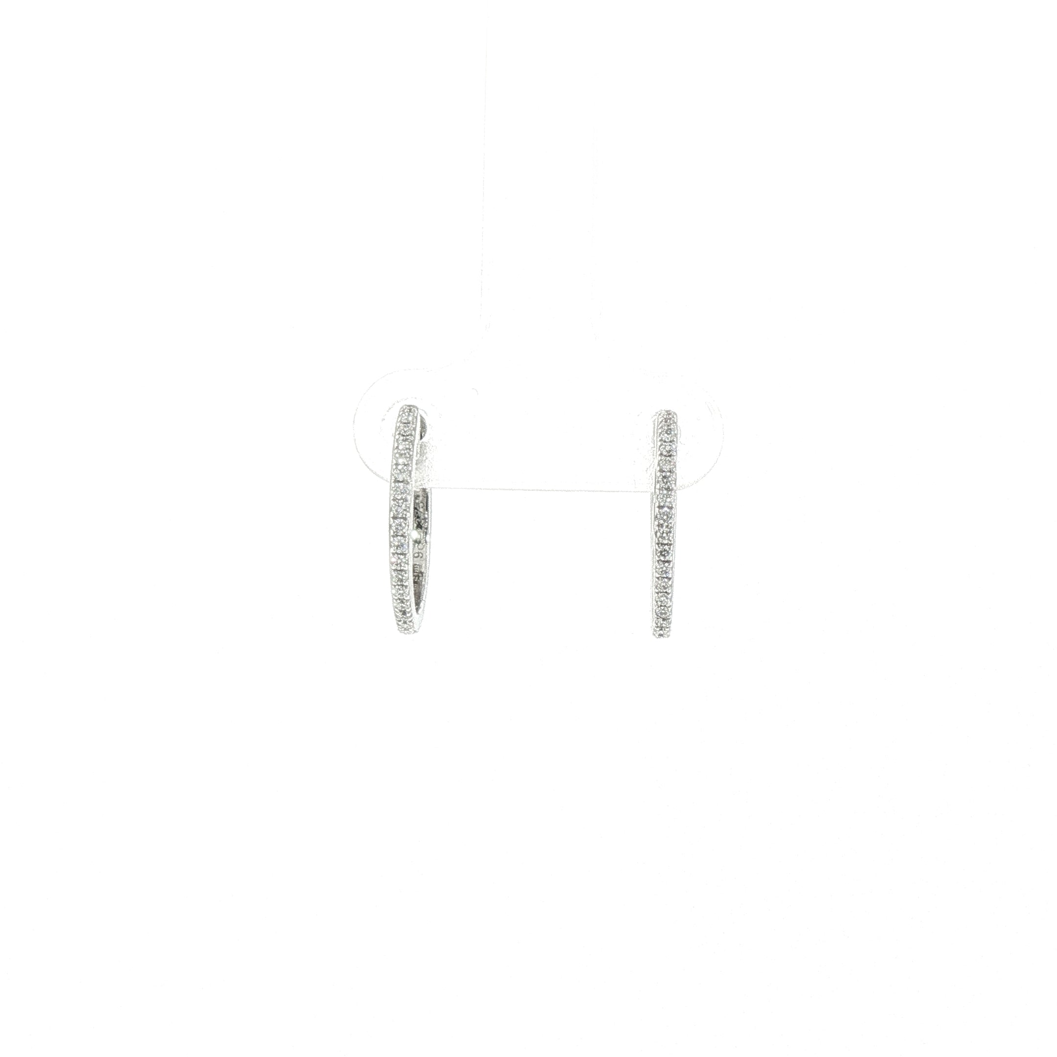 0.16ct Natural Diamond Set Hoop Earrings in 9ct White Gold