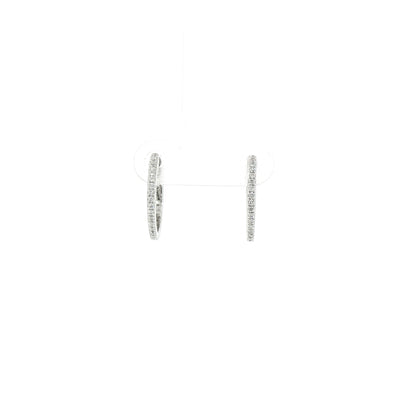 0.16ct Natural Diamond Set Hoop Earrings in 9ct White Gold