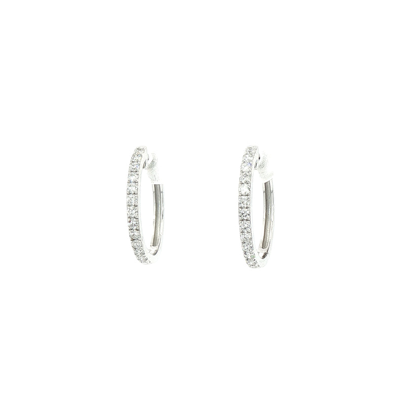 0.46ct Natural Diamond Set Hoop Earrings in 9ct White Gold