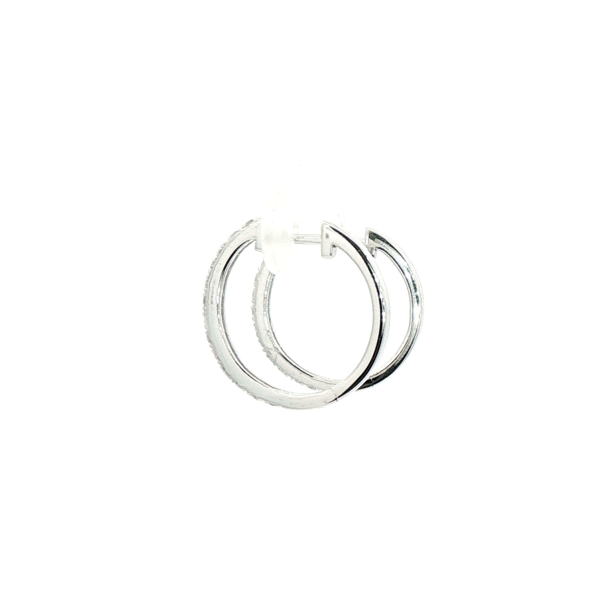 0.46ct Natural Diamond Set Hoop Earrings in 9ct White Gold