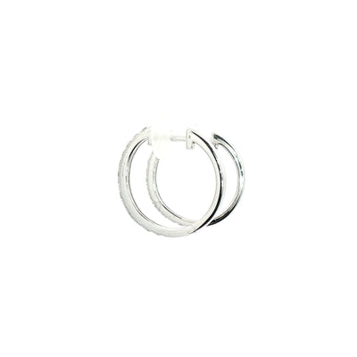 0.46ct Natural Diamond Set Hoop Earrings in 9ct White Gold