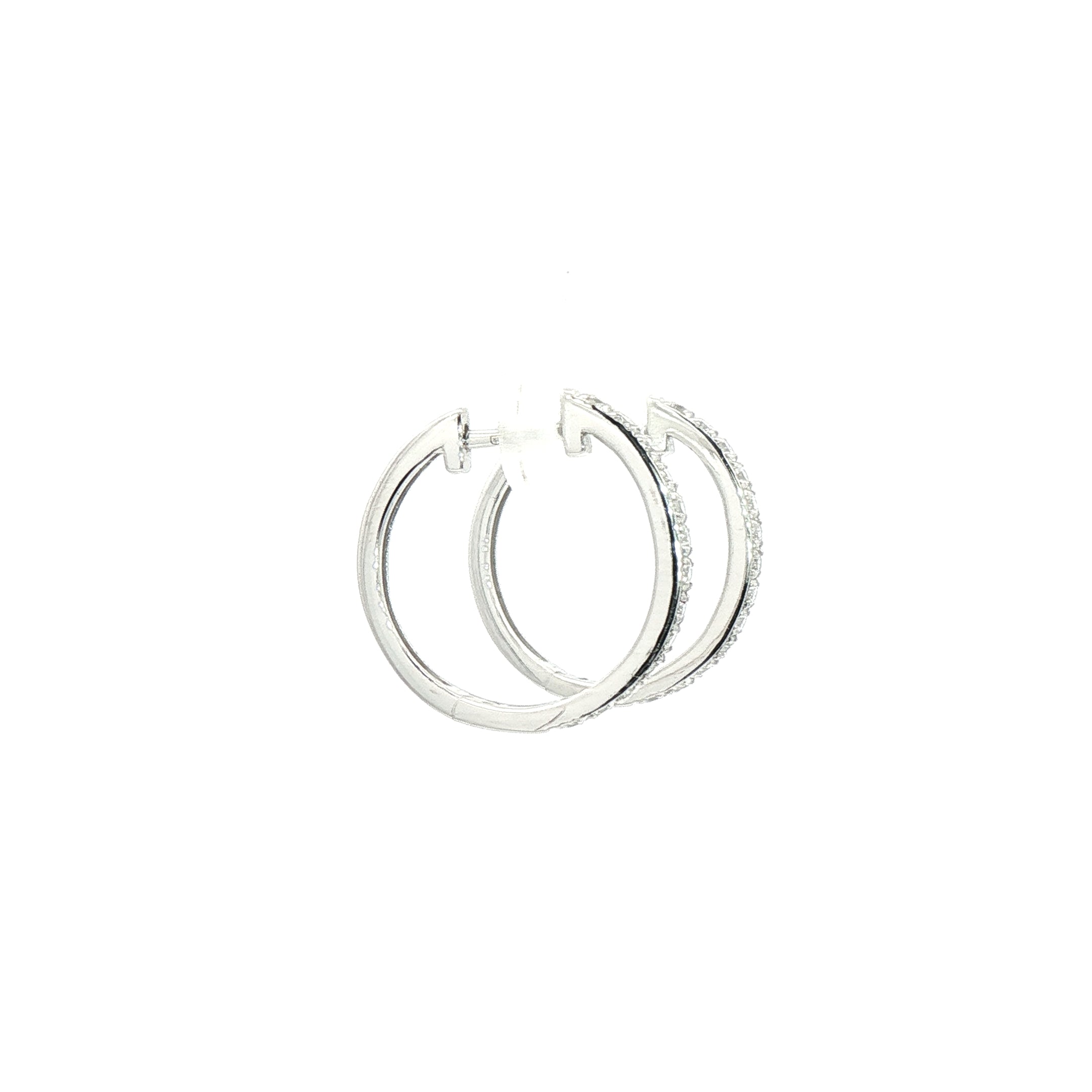 0.46ct Natural Diamond Set Hoop Earrings in 9ct White Gold