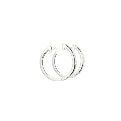 0.46ct Natural Diamond Set Hoop Earrings in 9ct White Gold