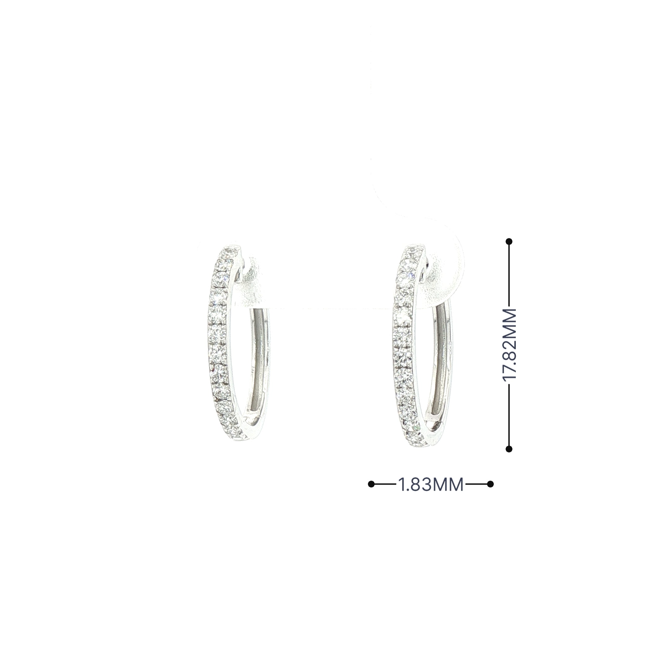 0.46ct Natural Diamond Set Hoop Earrings in 9ct White Gold