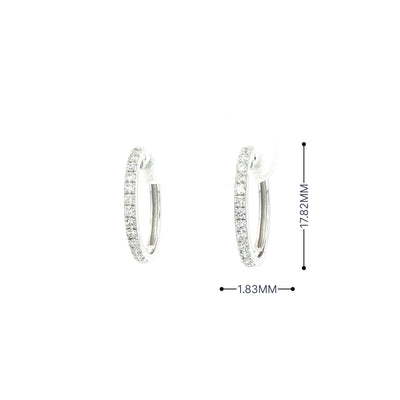 0.46ct Natural Diamond Set Hoop Earrings in 9ct White Gold