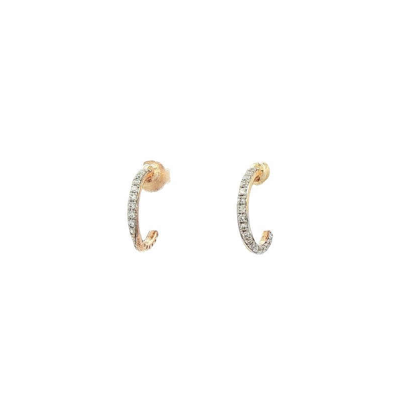 Diamond Half Hoop Earrings in 9ct Yellow Gold