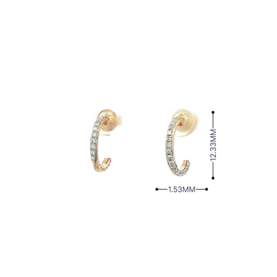 Diamond Half Hoop Earrings in 9ct Yellow Gold