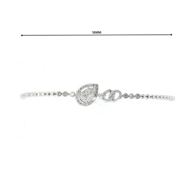 0.64ct Natural Diamond Multi Stone Pear Halo Bracelet in 18ct White Gold