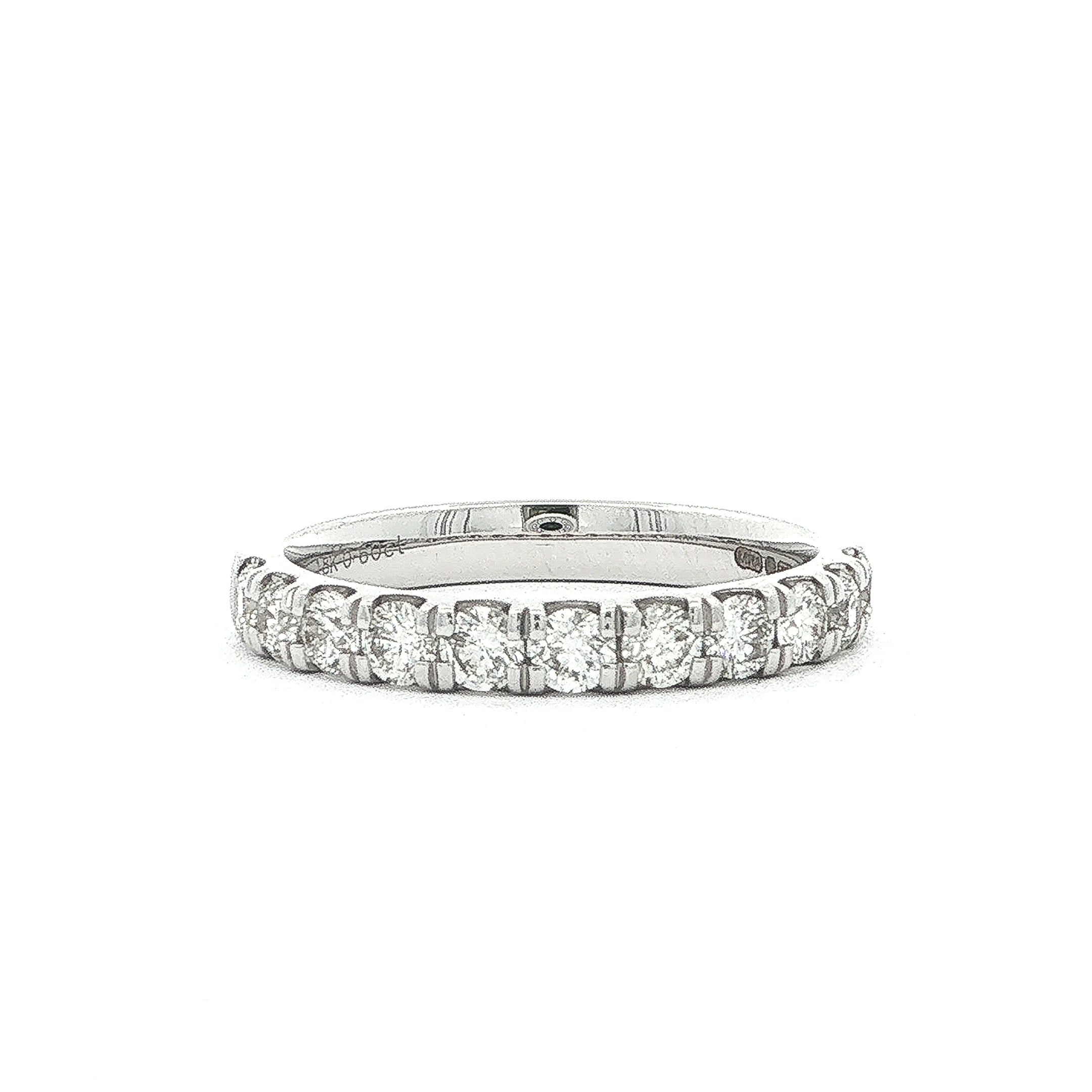 0.65ct Fvs Castell Set 18ct white gold diamond wedding band