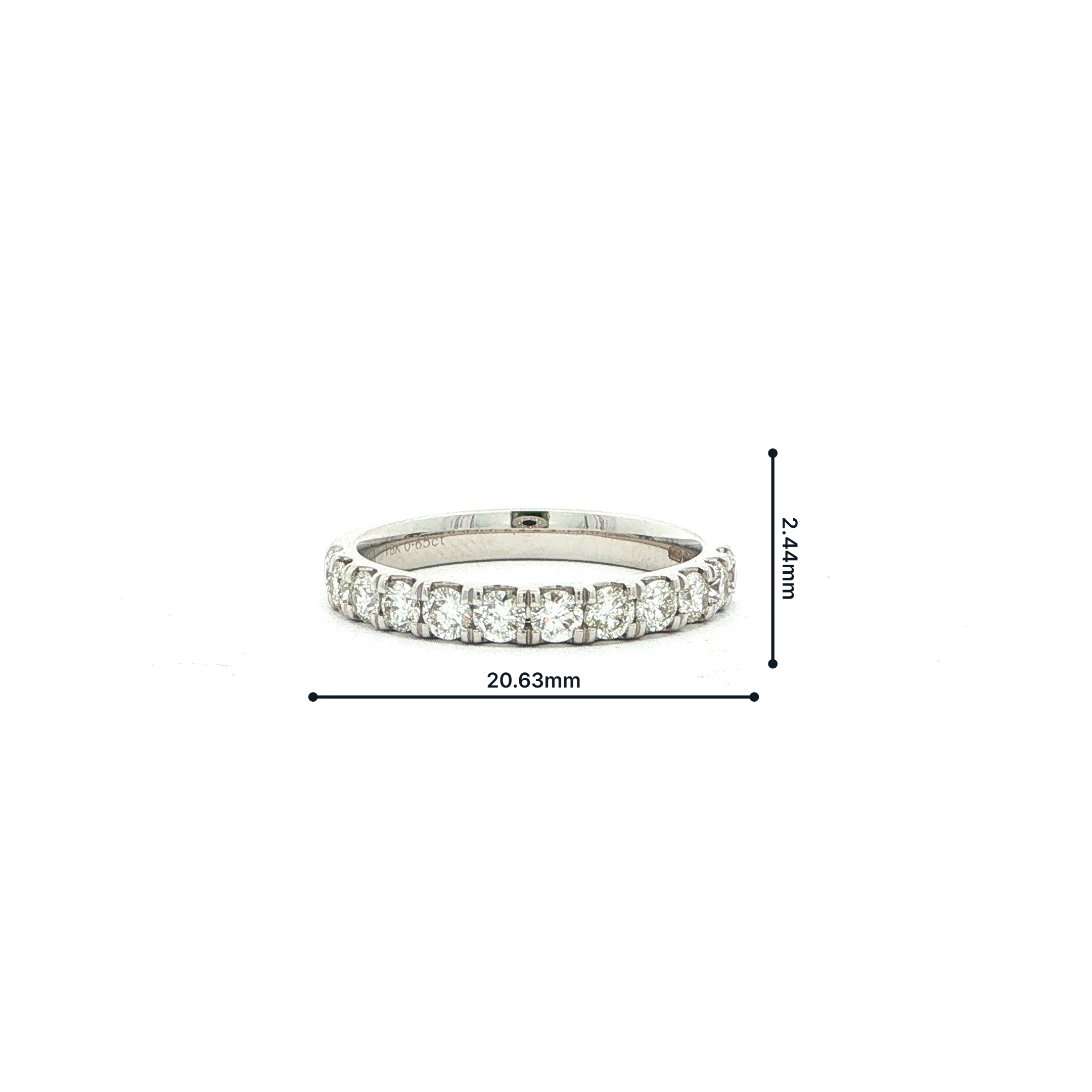 0.65ct Fvs Castell Set 18ct white gold diamond wedding band
