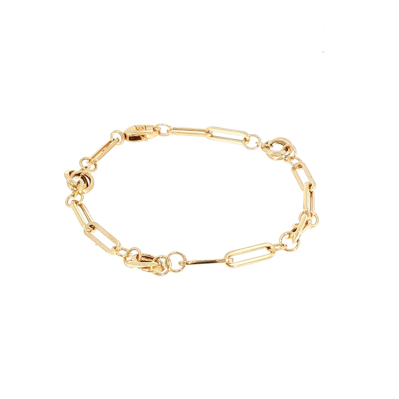 Knot Paper Link Bracelet in 9ct Yellow Gold