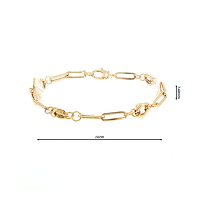 Knot Paper Link Bracelet in 9ct Yellow Gold