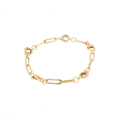 Knot Paper Link Bracelet in 9ct Yellow Gold