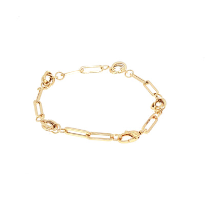 Knot Paper Link Bracelet in 9ct Yellow Gold
