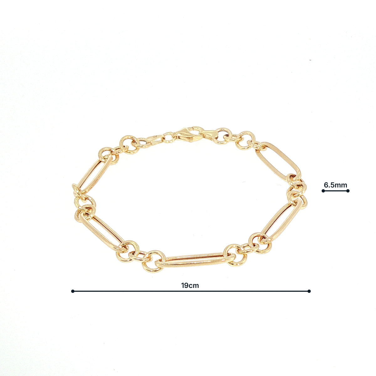 Ladies Hollow Figaro Paper Link Style Bracelet Weighting Total 3.1G In 9ct Yellow Gold
