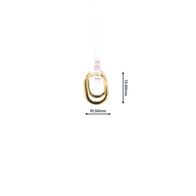 Rectangular Small Hoop Earrings in 9ct Yellow Gold