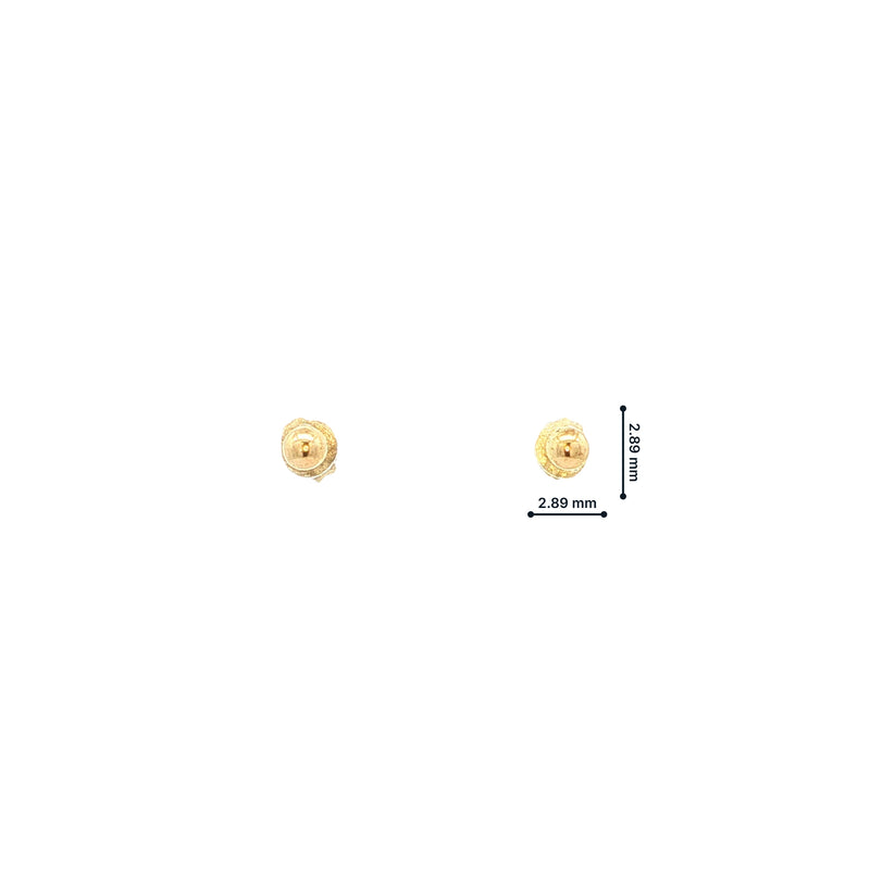 Mini Round Stud Earrings in 9ct Yellow Gold