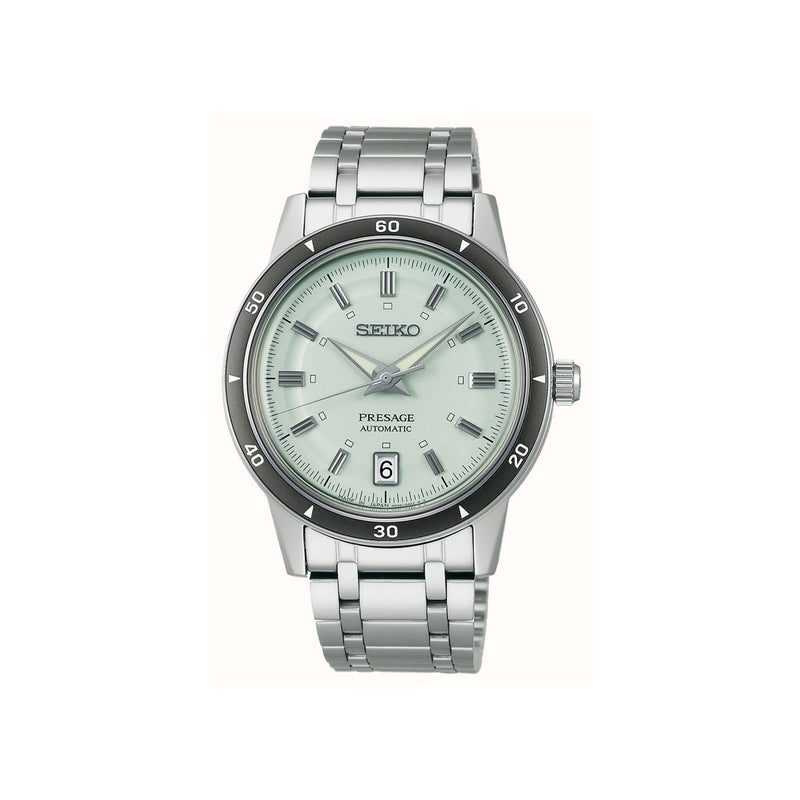 Seiko Gents Presage Ice Green Dial Automatic Watch in Stainless Steel